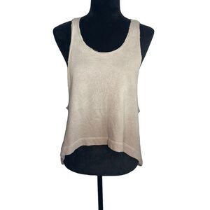 Truly Madly Deeply Asymmetrical Women's Cream Tank Top Size M